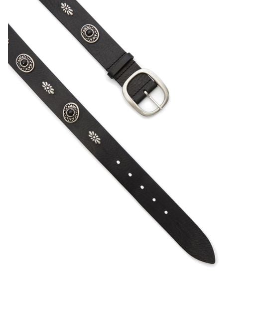 Isabel Marant Black Stud-Embellished Leather Belt