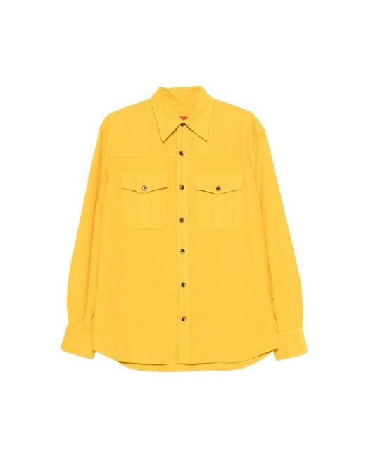 Isaia Yellow Casual Shirts for men