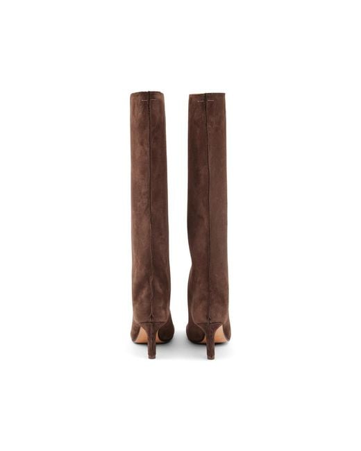 MM6 by Maison Margiela Brown Anatomic Suede Boots