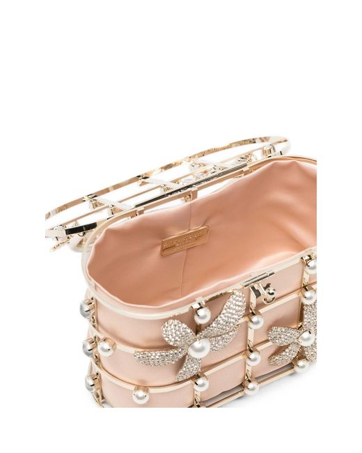 Rosantica Pink Holli Delia Crystal-Embellished Floral-Motif Tote Bag