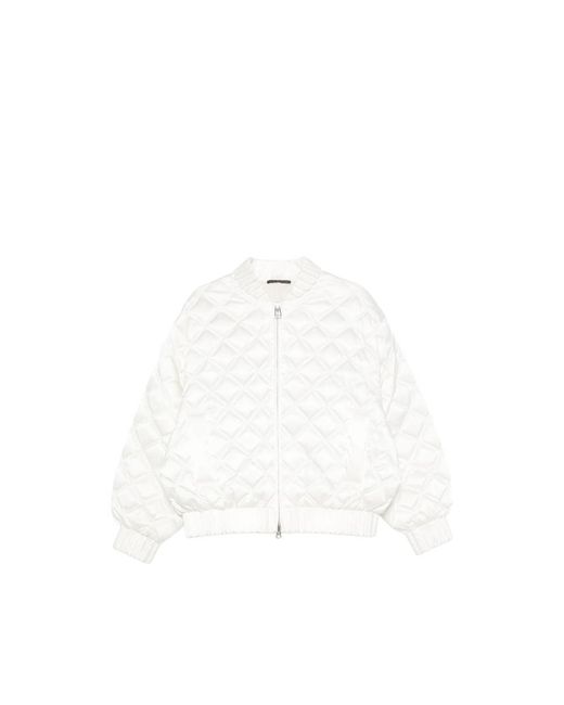 RAXXY White Quilted-Pattern Bomber Jacket