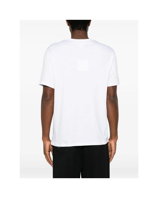 Calvin Klein White Logo-Patch Short-Sleeve T-Shirt for men