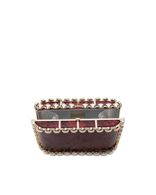 Rosantica Red Snakeskin Clutch Bag