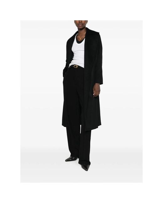 Max Mara Black Loriana Long-Sleeve Belted Coat