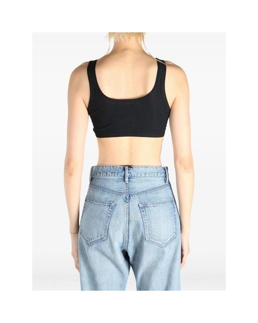 Baserange Black Ribbed Crop Top