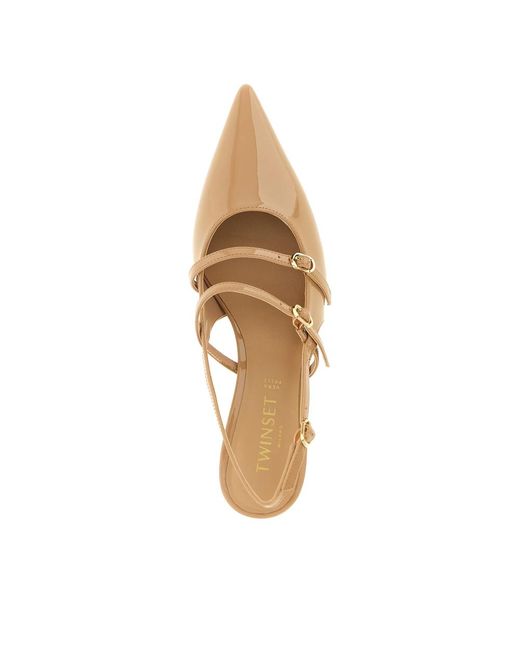 Twinset Natural Slingback Pumps
