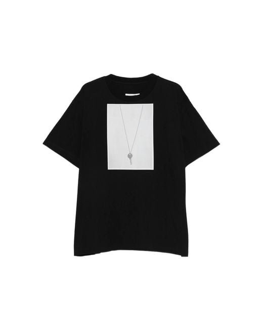 MM6 by Maison Margiela Black Graphic T-Shirt for men