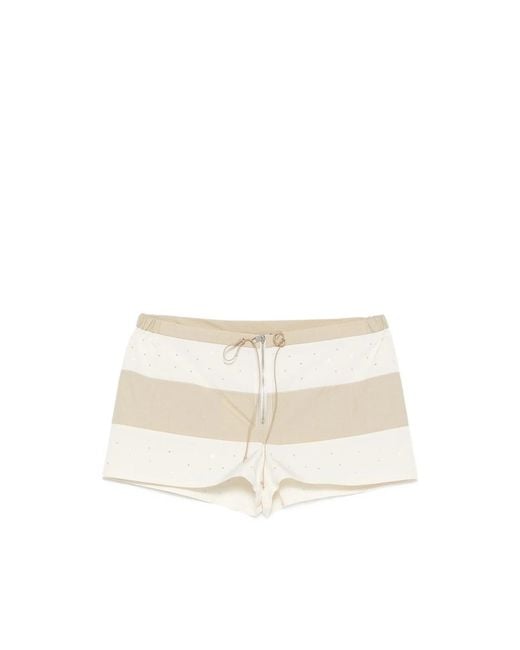 Paloma Wool Natural Zurriola Rhinestone-Embellished Shorts