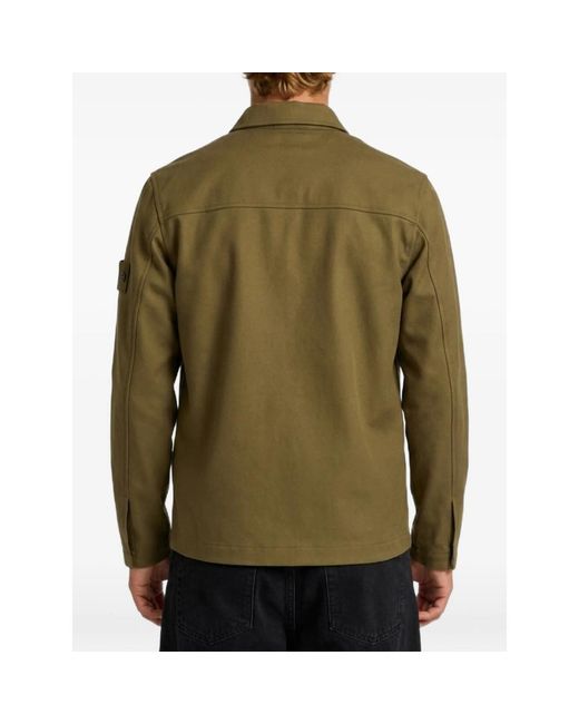 Stone Island Green Military Ghost Overshirt for men