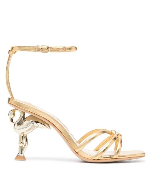 Sophia Webster Flo Flamingo Leather Sandals in Gold (Metallic) - Save ...