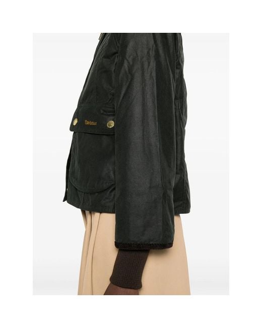 Barbour Black Beadnell Waxed Cropped Jacket