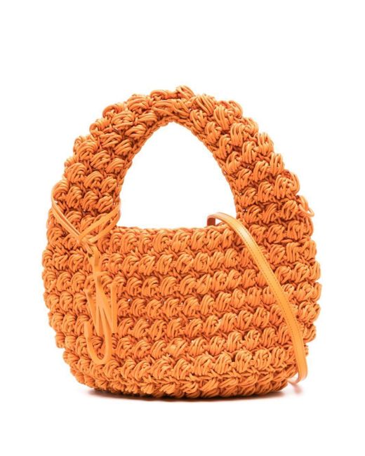 J.W. Anderson Orange Popcorn Basket Tote Bag - Unisex - Cotton/calfskin/polyurethane