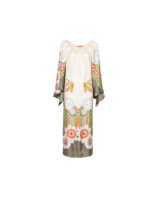 LaDoubleJ Metallic Floral-Print Silk-Satin Maxi Dress