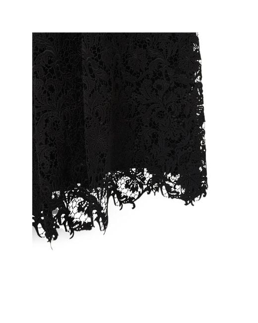 Fendi Black Lace Pleated Midi Skirt