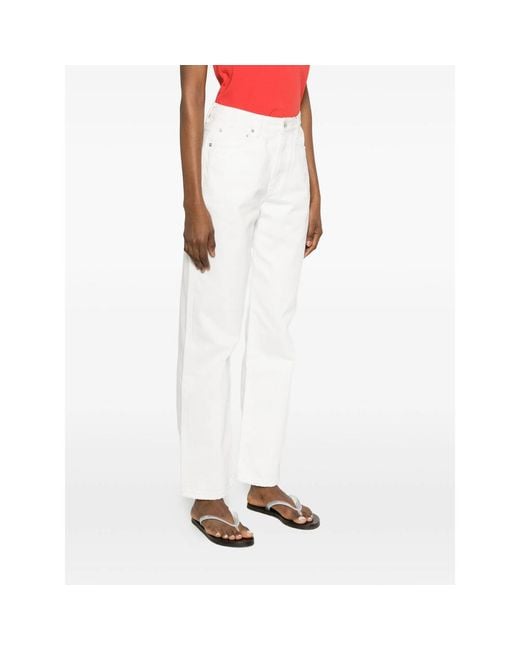 DUNST White Belt Loops Jeans