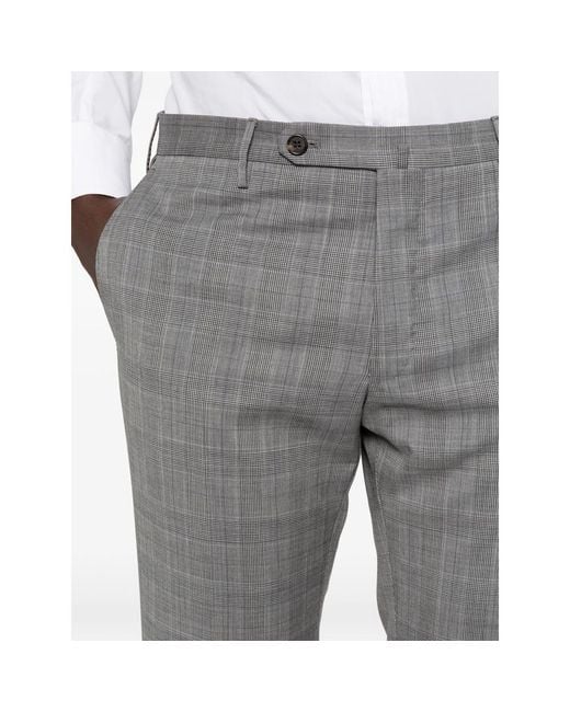 Incotex Gray Check Trousers for men