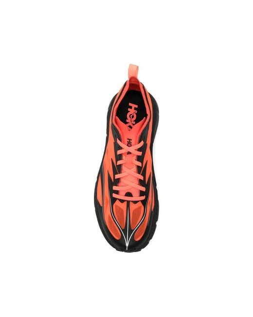 Hoka One One Red Panelled Mesh Low-Top Sneakers for men