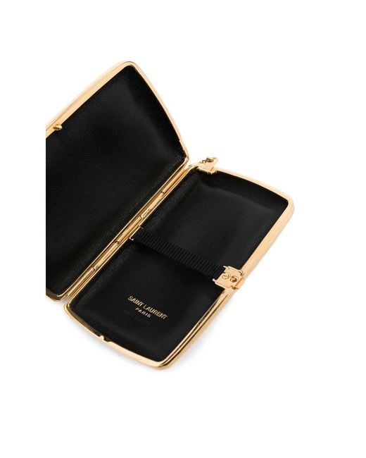 Saint Laurent Metallic Hammered-Logo Cigarette Case