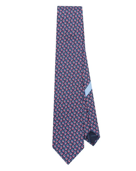 Ferragamo Purple Geometric Silk Tie for men