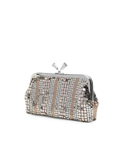 Anya Hindmarch White Maud Sequin-Embellished Frame Clutch Bag