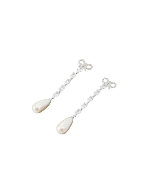 Self-Portrait White Earrings