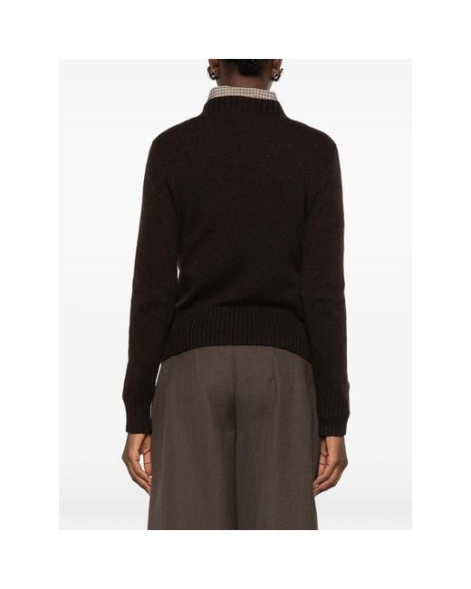 Aragona Black Ribbed-Trim Sweater