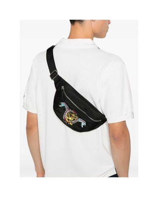 KENZO Black Jumping Tiger Belt Bag for men
