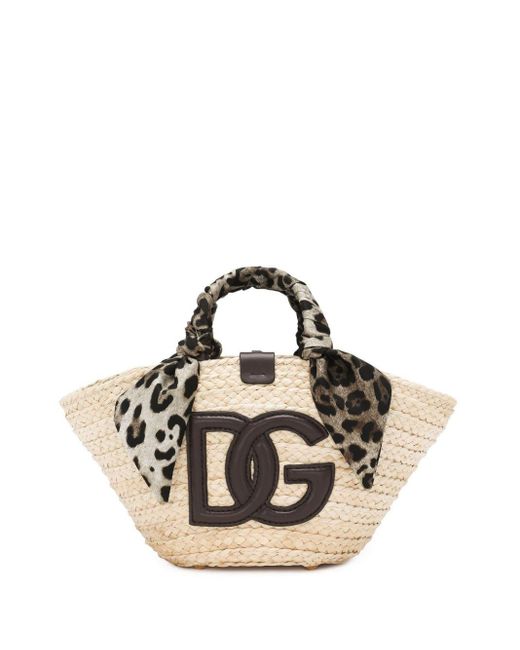 Dolce & Gabbana Natural Kendra Logo-Patch Tote Bag