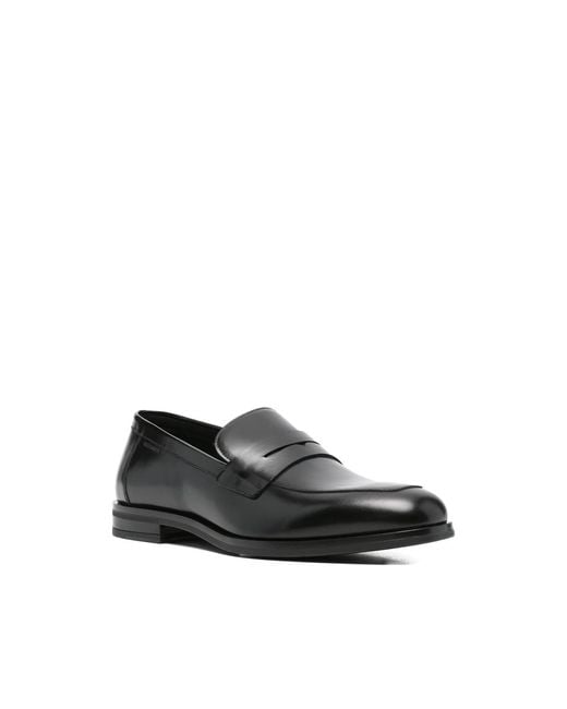 Stuart Weitzman Black Sw Club Classic Penny Loafers for men
