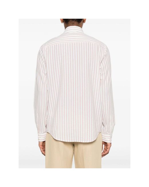 Samsøe & Samsøe White Saryan X Striped Pocket Shirt for men