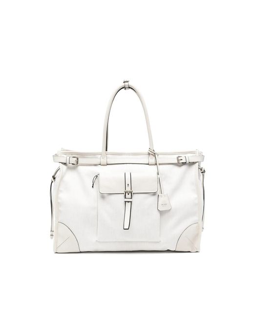 Prada White Neutrals Tote Bags for men