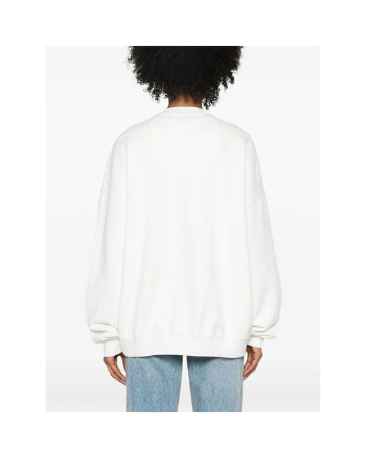 Anine Bing White Sweatshirt With Logo Patch
