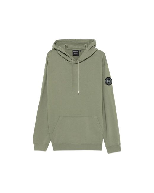 Canada Goose Green Logo-Patch Hoodie for men