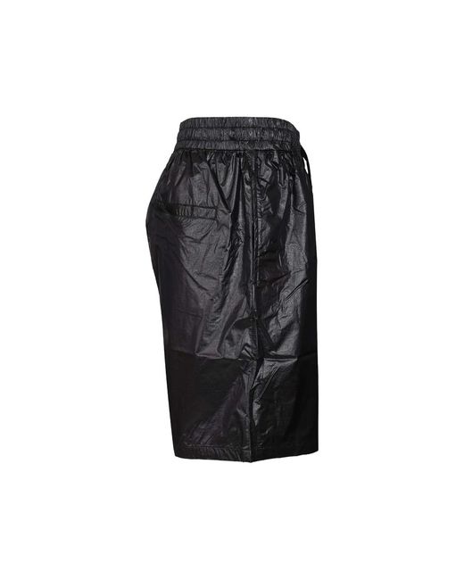 Arte' Black Logo-Print Metallic Shorts for men