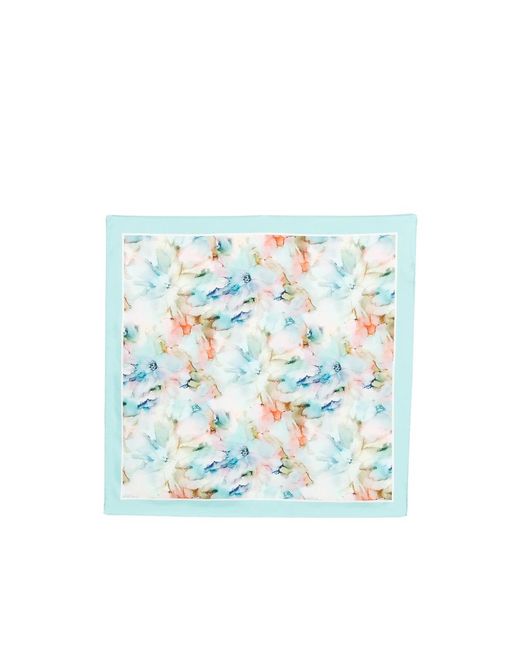 D'Aniello Blue Floral-Print Scarf