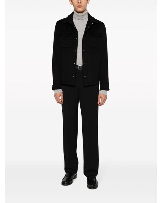Herno Black Button-up Shirt Jacket for men
