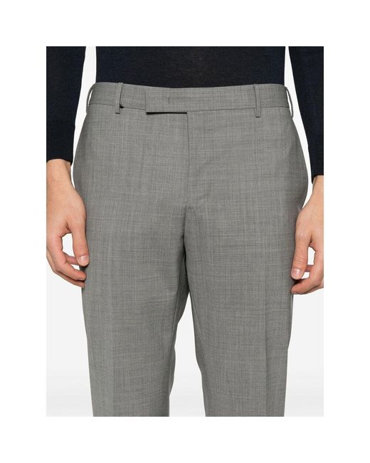 PT Torino Gray Tailored Trousers for men
