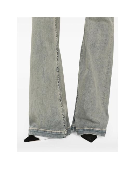 Rick Owens Gray High-Waisted Flared Jeans