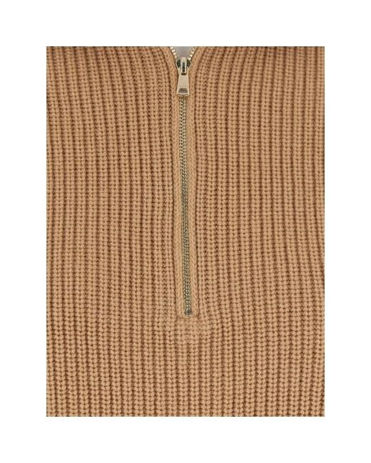 Max Mara Natural Nadar Quarter-Zip Knitted Jumper