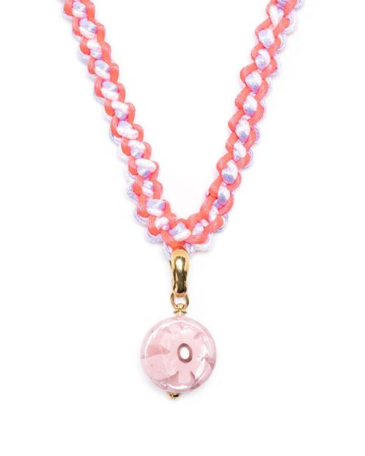 Forte Forte Pink Braided Pendant Necklace