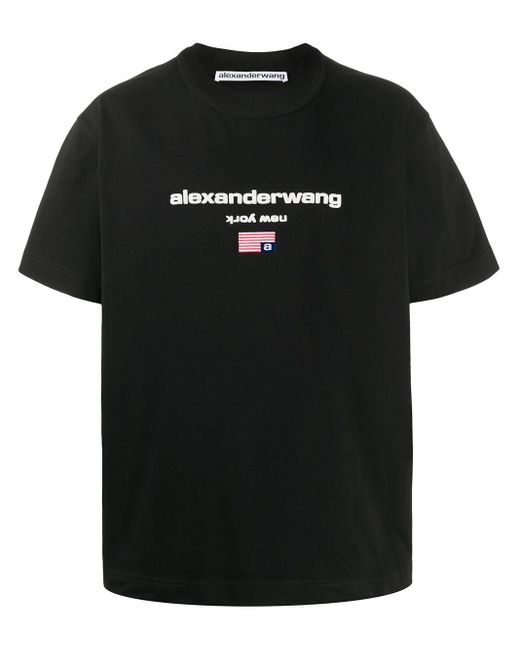 Alexander Wang Black Flag Detail Logo T-shirt for men