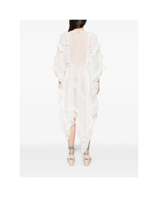 LES FILLES D'EVA White Ruffled Asymmetric Dress