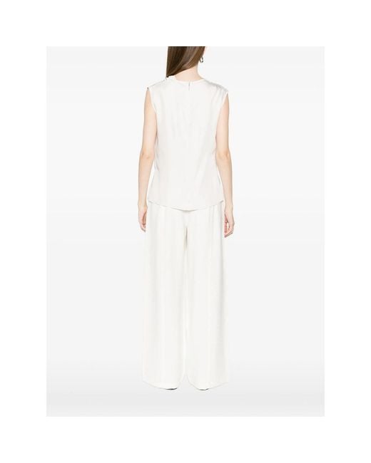 Calvin Klein White Top Viscose Cowl Neck