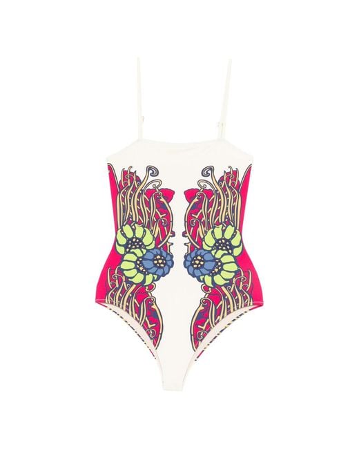 LaDoubleJ Multicolor Floral Print Beachwear