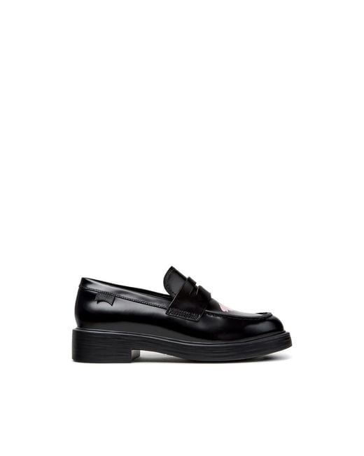 Camper Black Dean Floral-Print Loafers
