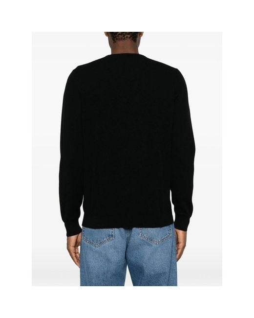Fedeli Black Crew-Neck Long-Sleeve Sweater for men