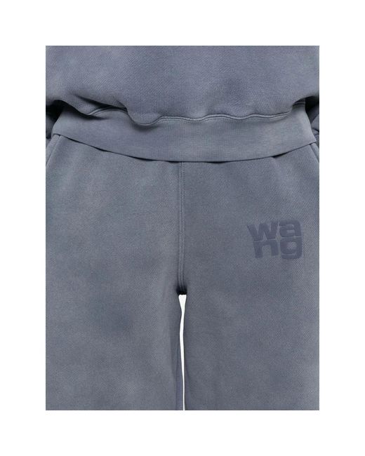 Alexander Wang Blue Logo-Embroidered Sweatpants