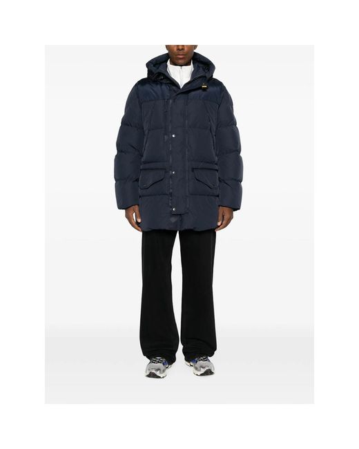 Parajumpers Blue Quilted Hooded Jacket for men