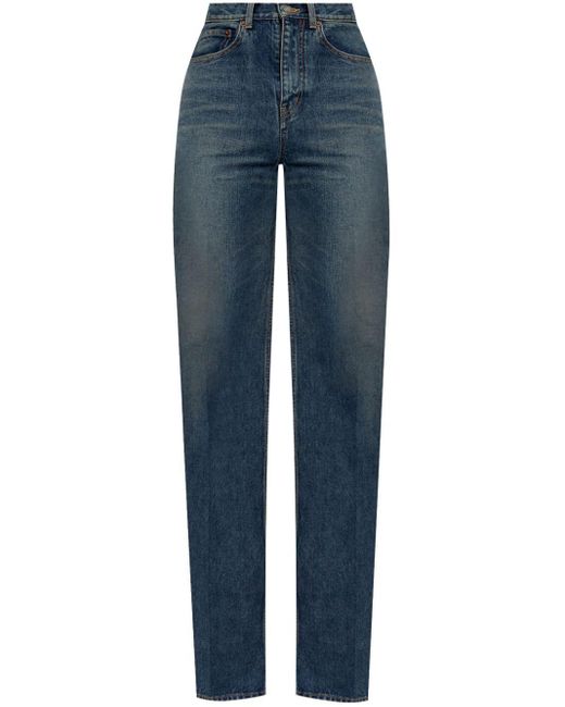 Saint Laurent Blue High-Rise Slim-Fit Jeans