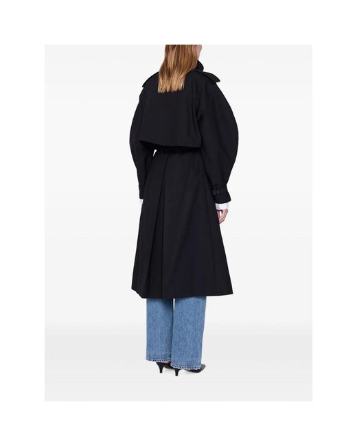Anine Bing Black Pascale Double-Breasted Belted Trench Coat